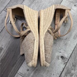 Talbots Lyndsay Espadrille Wedge Sandals Scrappy Linen Neutral 9